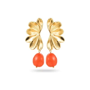 Auréa orange - Boucles d'oreilles pétales