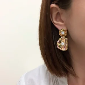 Alma blanches - Boucles d'oreilles froissées