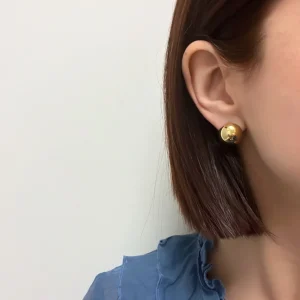 Camille - Boucles d'oreilles billes dorées