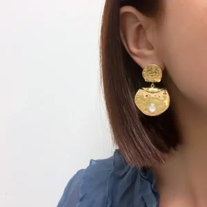 Annalou blanches - Boucles d'oreilles froisées