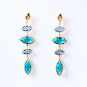 Honoré bleues - Boucles d'oreilles pendantes