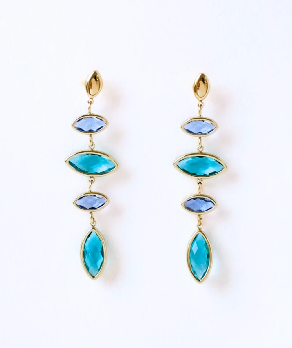 Honoré bleues - Boucles d'oreilles pendantes – Image 2