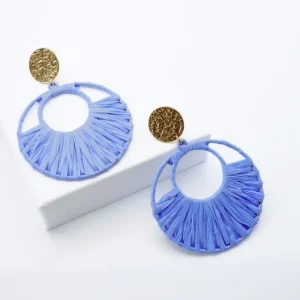 Isys - Boucles d'oreilles rondes raphia