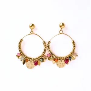 Charline - Boucles d'oreilles bohème multicolores