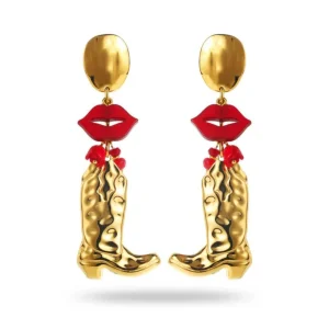 Romy - Boucles d'oreilles santiags dorées