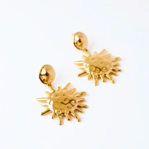 Tina - Boucles d'oreilles soleil en acier