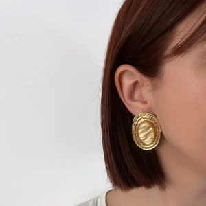 Halina - Boucles d’oreilles vintage dorées