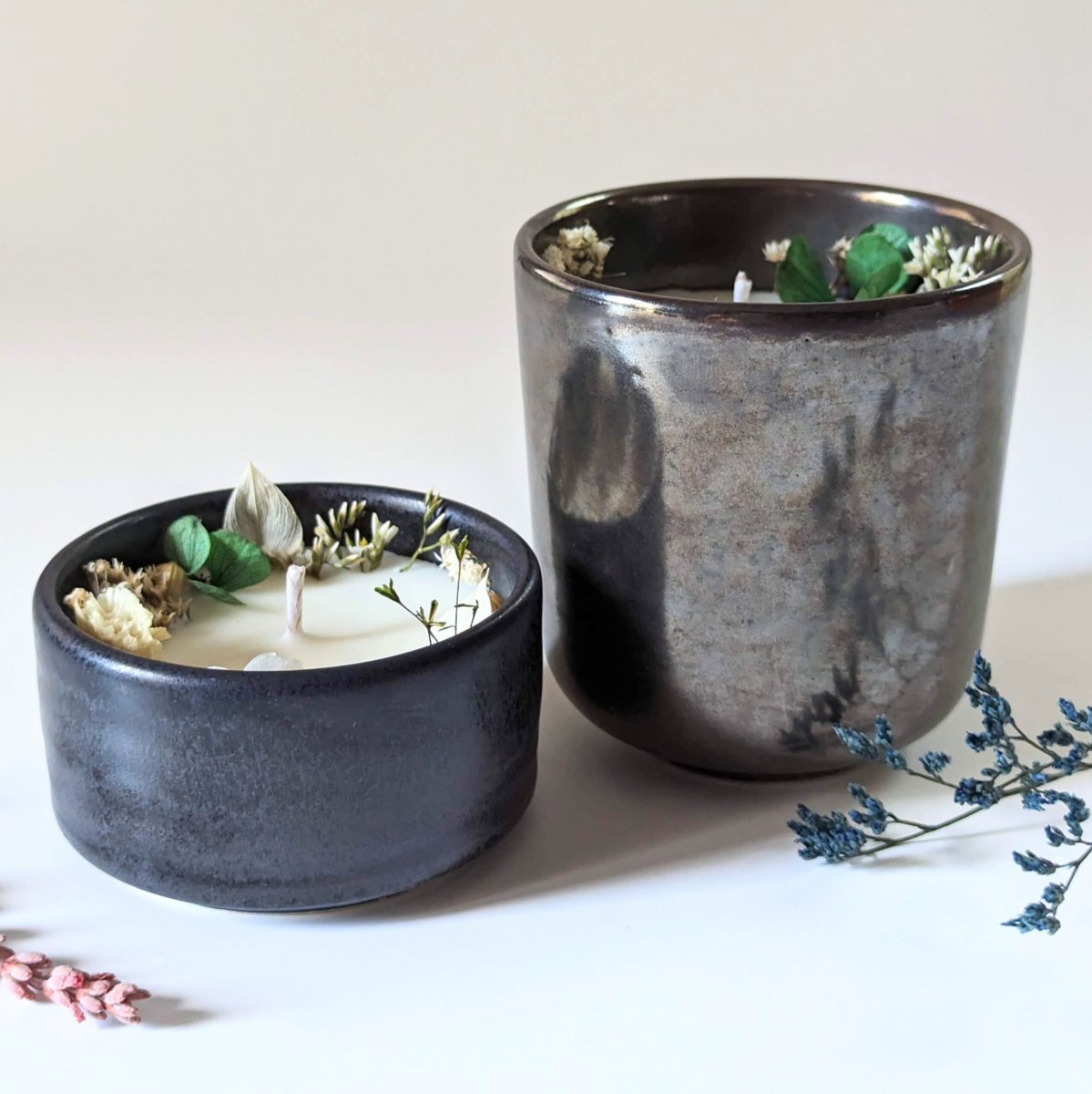 Bougie fleurie parfum bergamote, pin, bois de santal, Lilou – Image 5