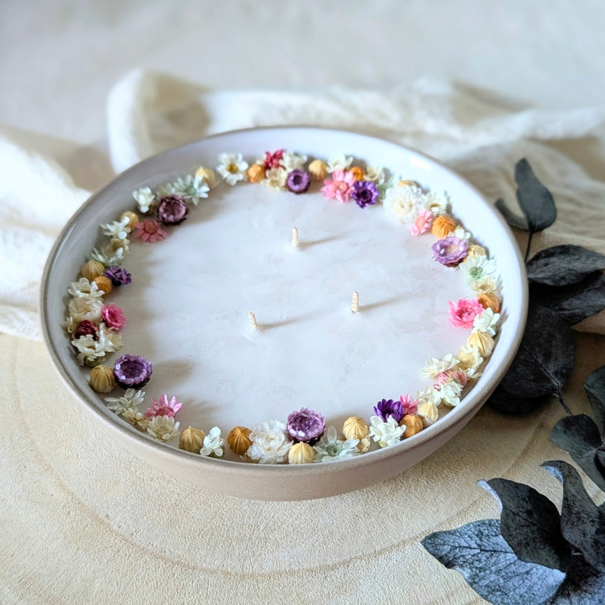 Bougie fleurie parfum bergamote mandarine, Dania – Image 3