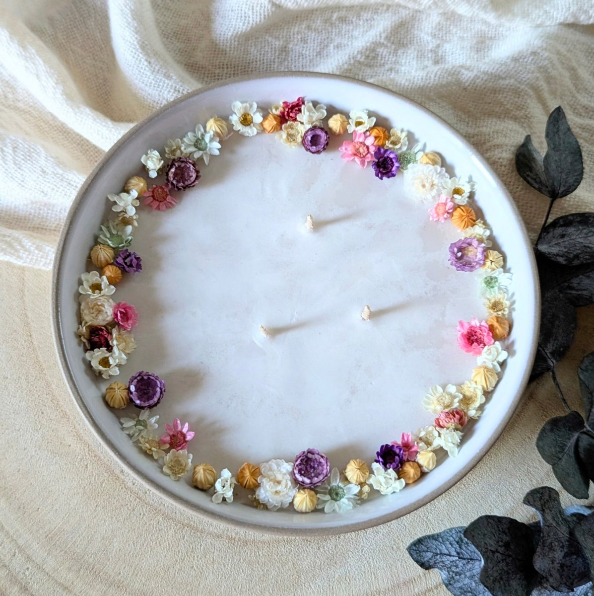 Bougie fleurie parfum bergamote mandarine, Dania – Image 4