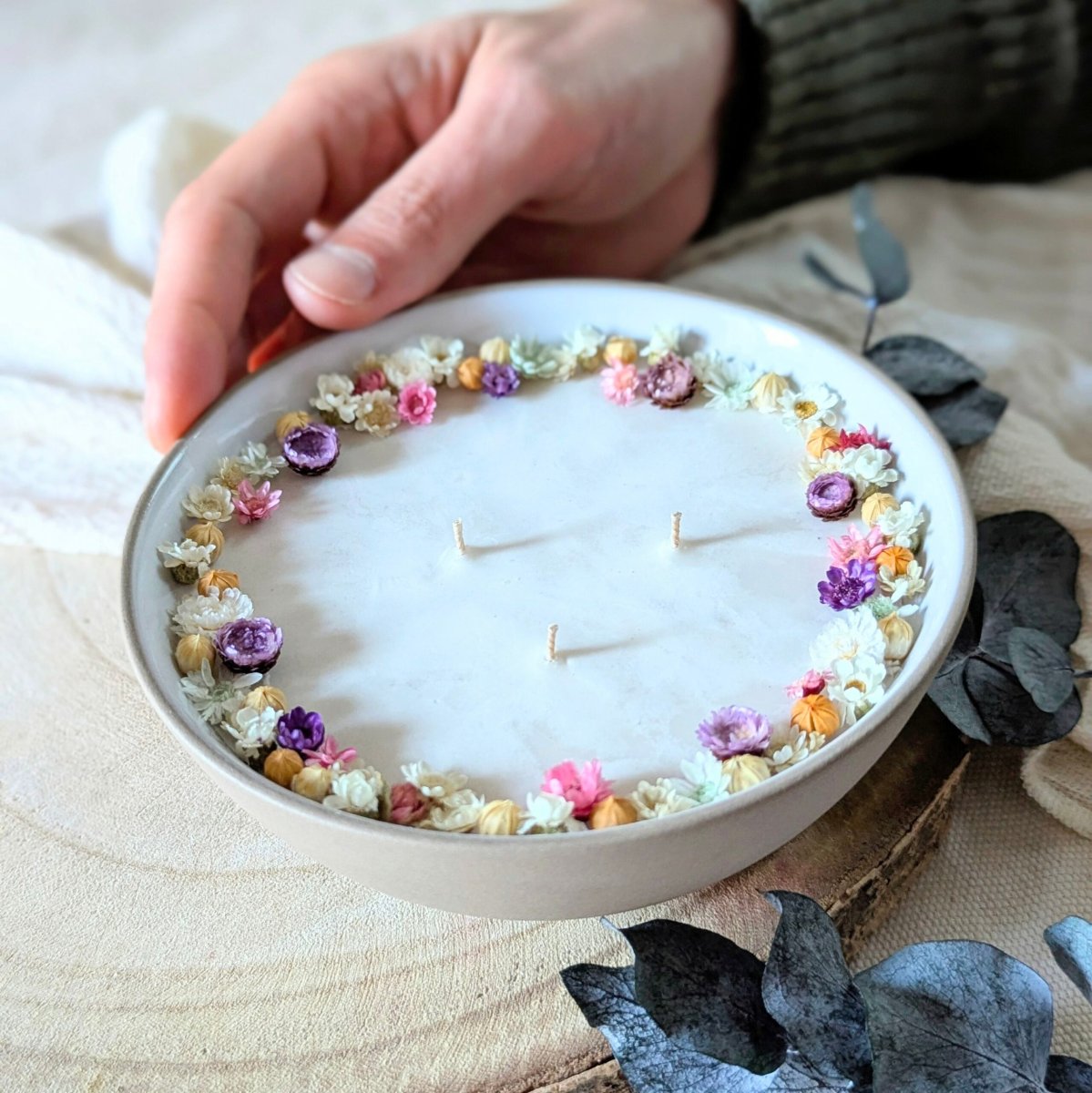 Bougie fleurie parfum bergamote mandarine, Dania – Image 5