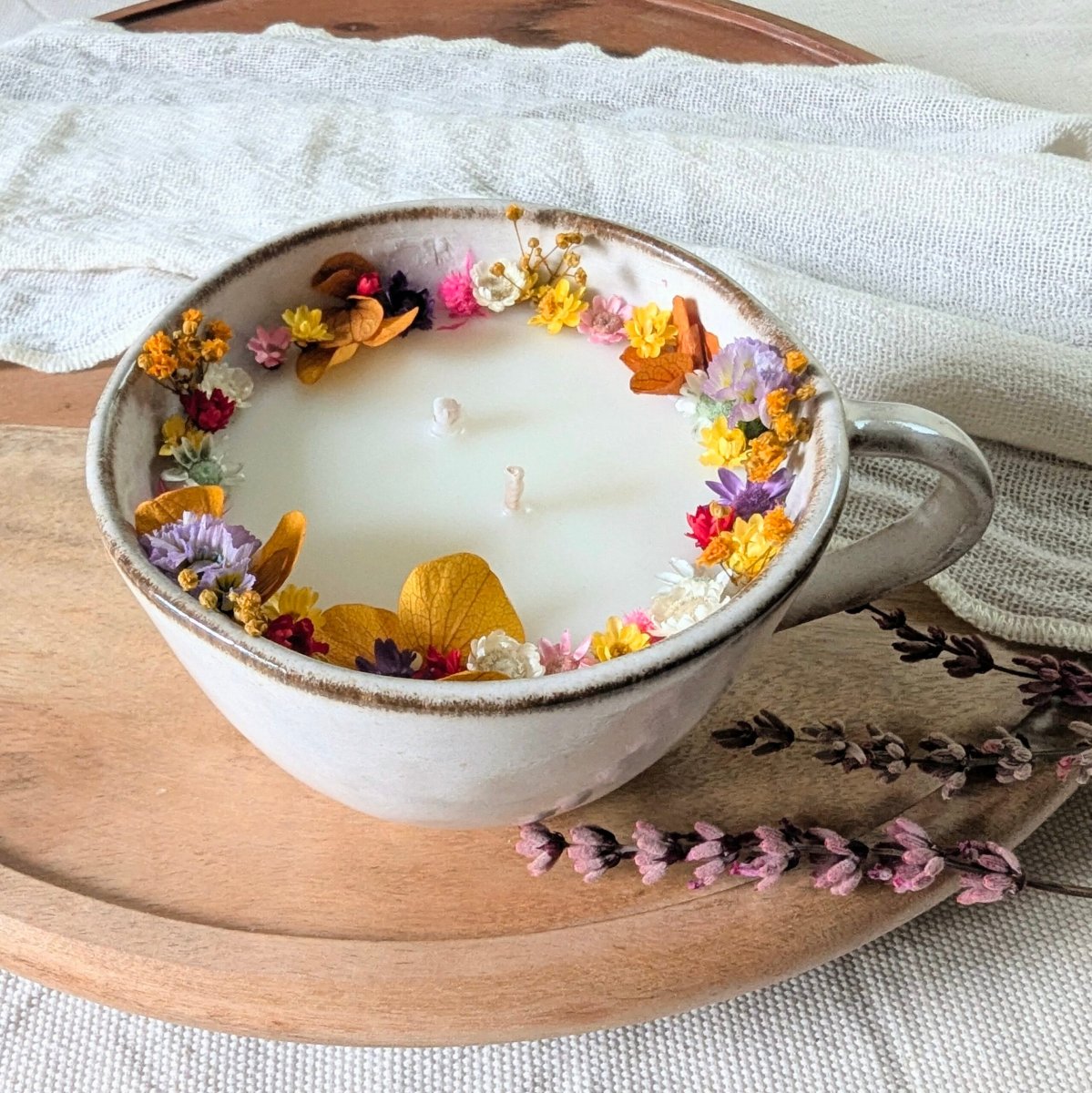 Bougie fleurie parfum lilas, Ginger