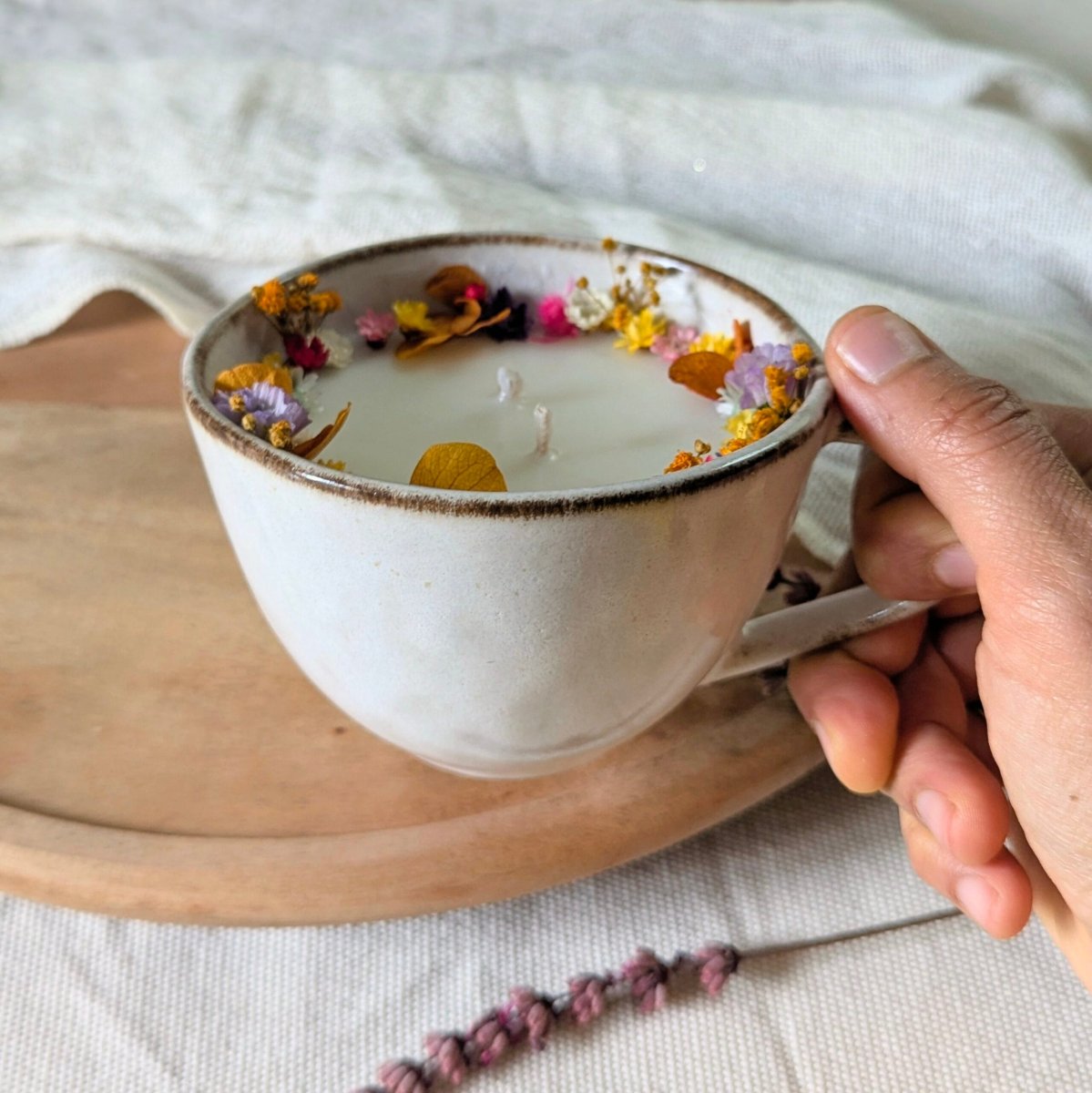 Bougie fleurie parfum lilas, Ginger – Image 5