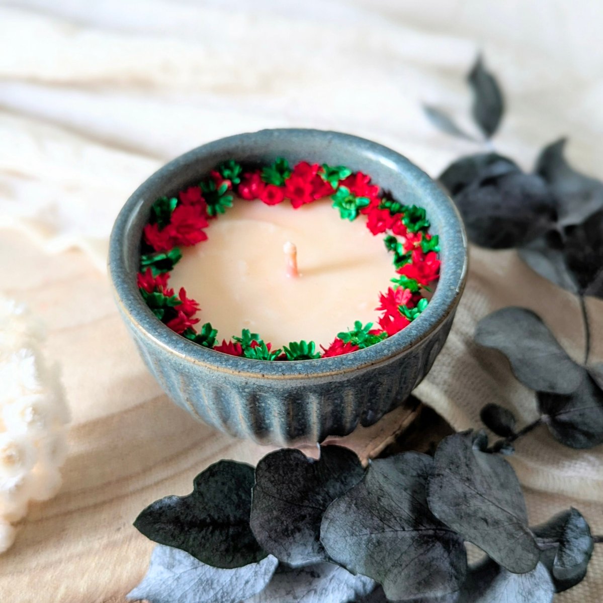 Bougie fleurie parfum jasmin, Allyson