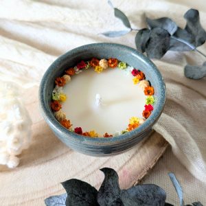 Bougie fleurie parfum rose des champs, Zoé