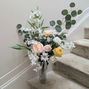 Bouquet de fleurs artificielles haut de gamme aux couleurs pastel, Joséphine