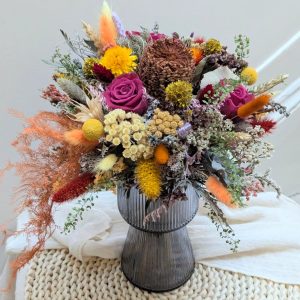 Bouquet de fleurs séchées aux couleurs automnales, Ginger