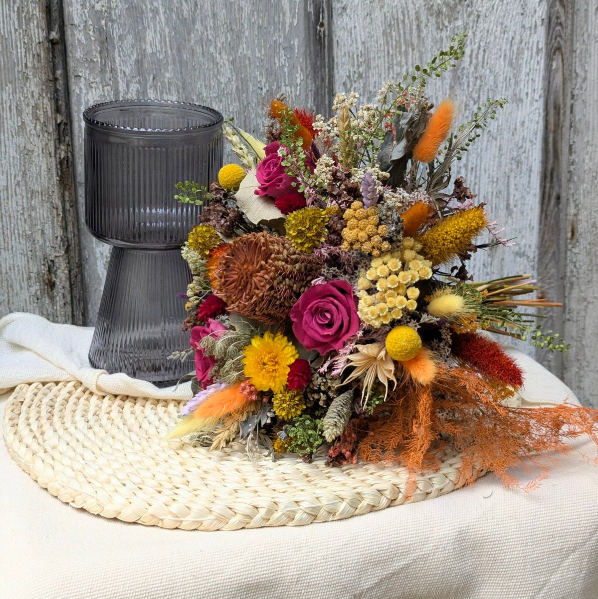 Bouquet de fleurs séchées aux couleurs automnales, Ginger – Image 3