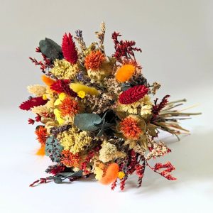 Bouquet de fleurs séchées pour décoration d’intérieur ensoleillé, Agrume