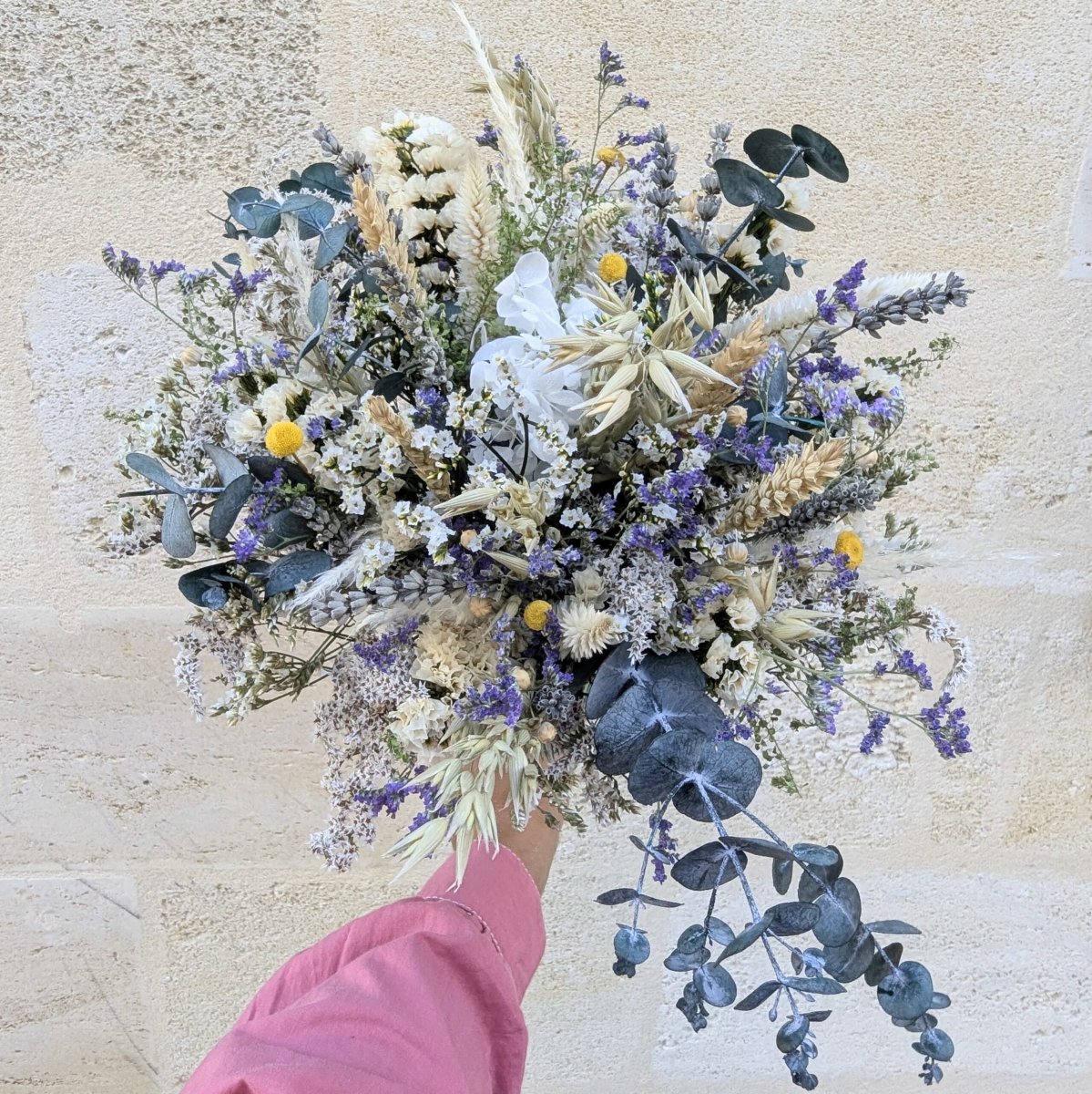 Bouquet de fleurs séchées et stabilisées couleurs pastel, Noirmoutier – Image 4