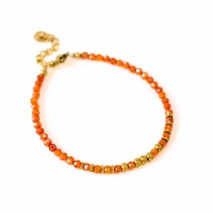 Gaia orange - Bracelet perlé