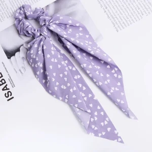 Chouchou Cheveux Élastique avec Motifs de Coeurs