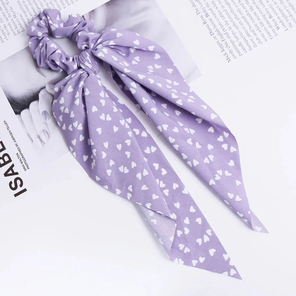 Chouchou Cheveux Élastique avec Motifs de Coeurs