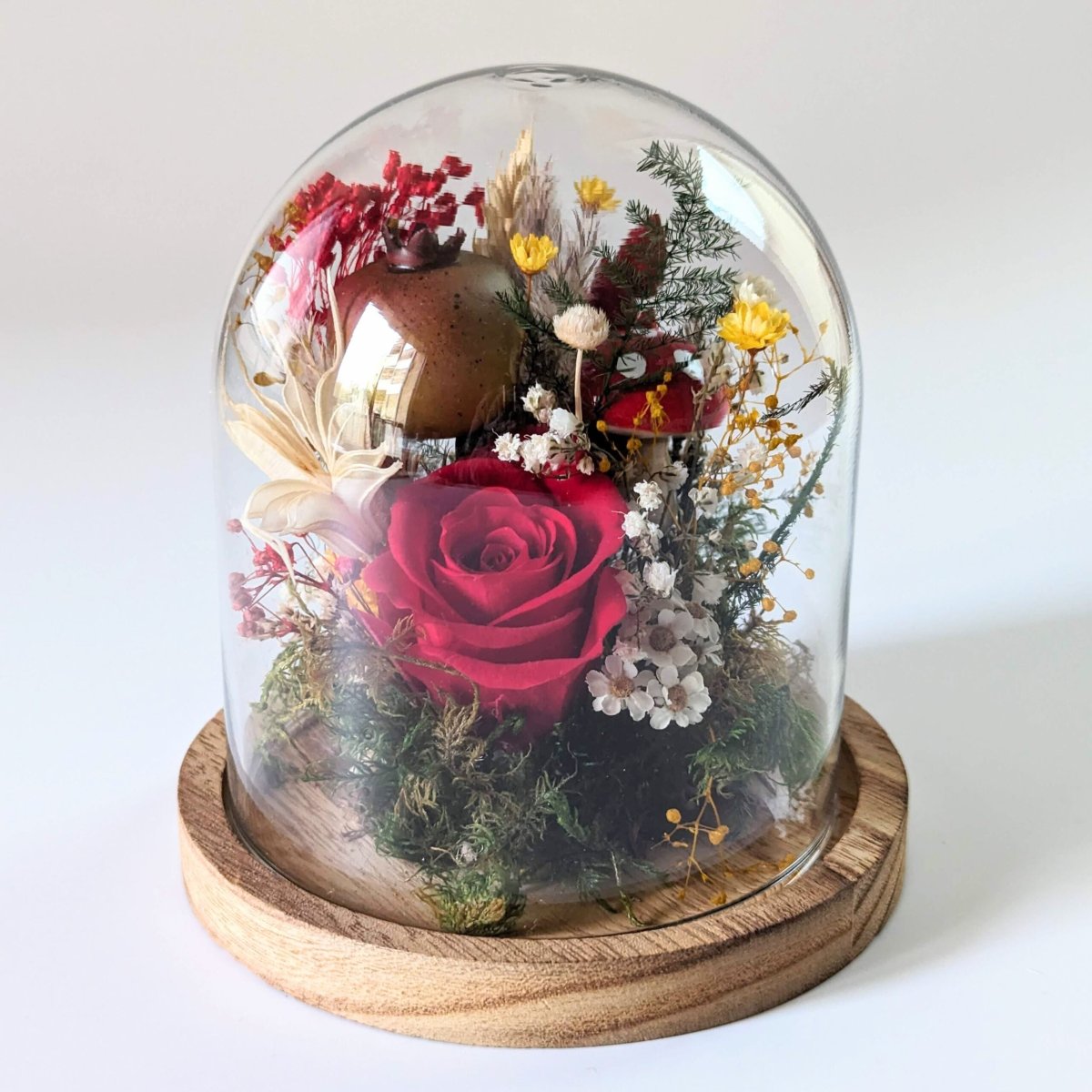 Cloche enchantée magie florale avec fleurs séchées et stabilisées, Fairy – Image 3