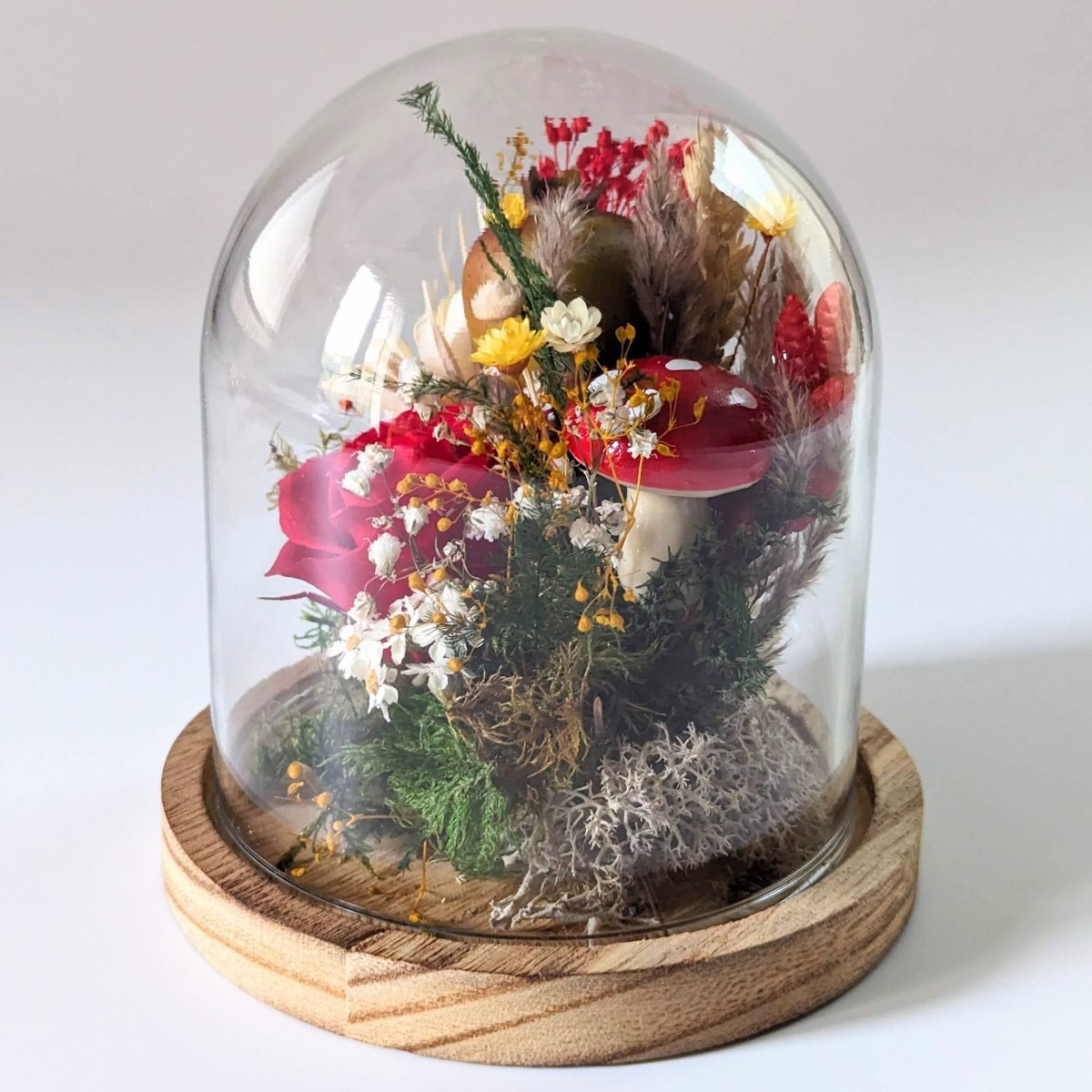 Cloche enchantée magie florale avec fleurs séchées et stabilisées, Fairy – Image 4