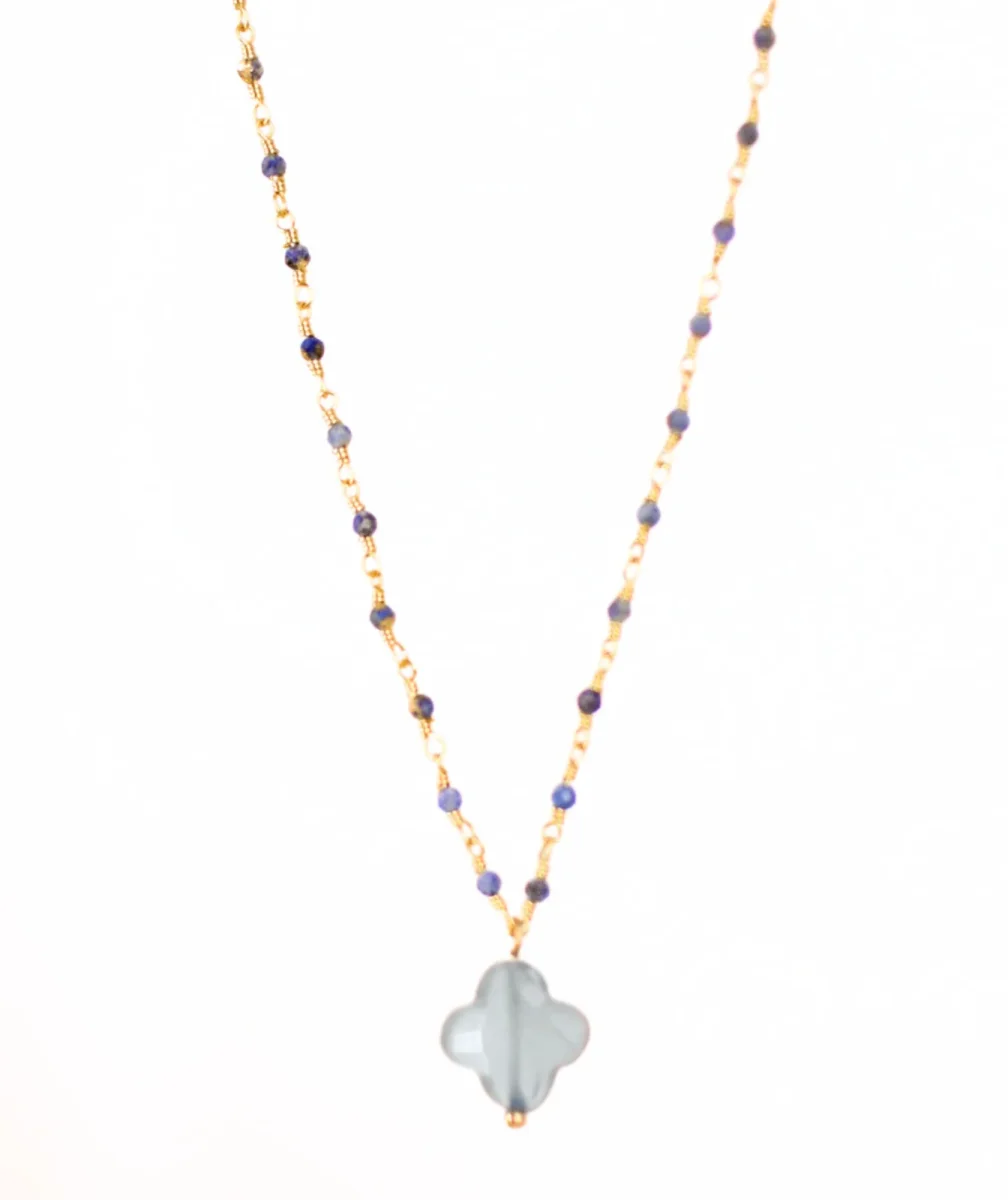 Nathalia bleu - Collier trèfle – Image 2