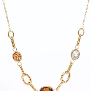 Sandy marron - Collier cristal