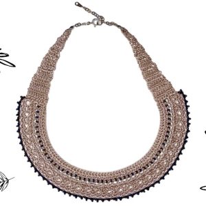 Collier ras-du-cou dentelle et perles de verre