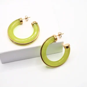 Cyliane vertes - Boucles d'oreilles créoles