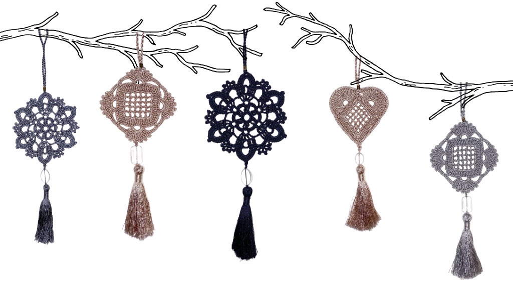 Déco en dentelle au crochet et perle – Image 2