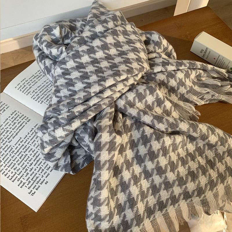 Écharpe bi-tons pied de poule – Image 7