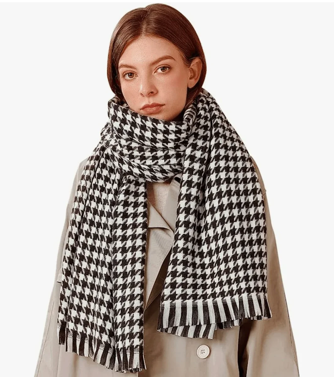 Écharpe bi-tons pied de poule – Image 3
