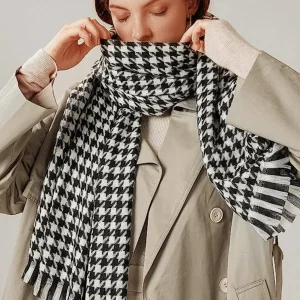 Écharpe bi-tons pied de poule