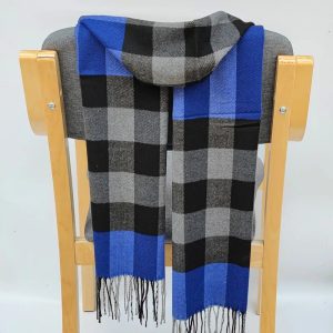 Echarpe en cachemire avec motifs à carreaux bicolore