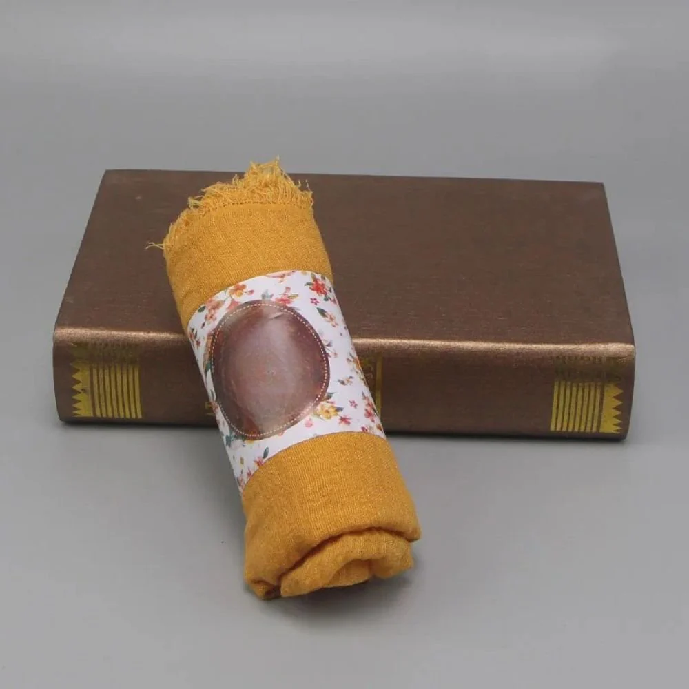 Écharpe en coton tissé multicolore à franges – Image 3