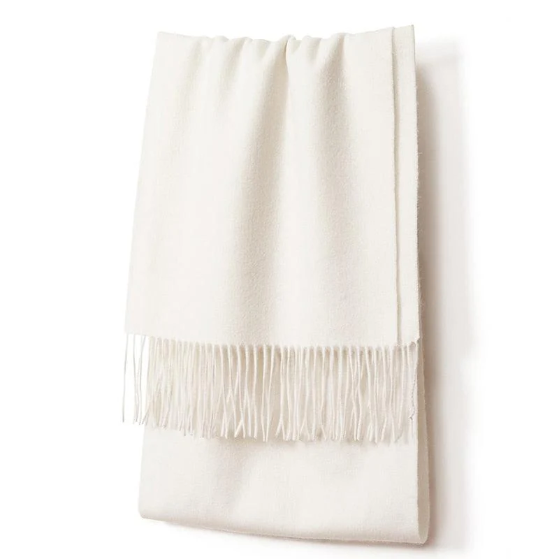 Écharpe longue en laine uni – Image 5