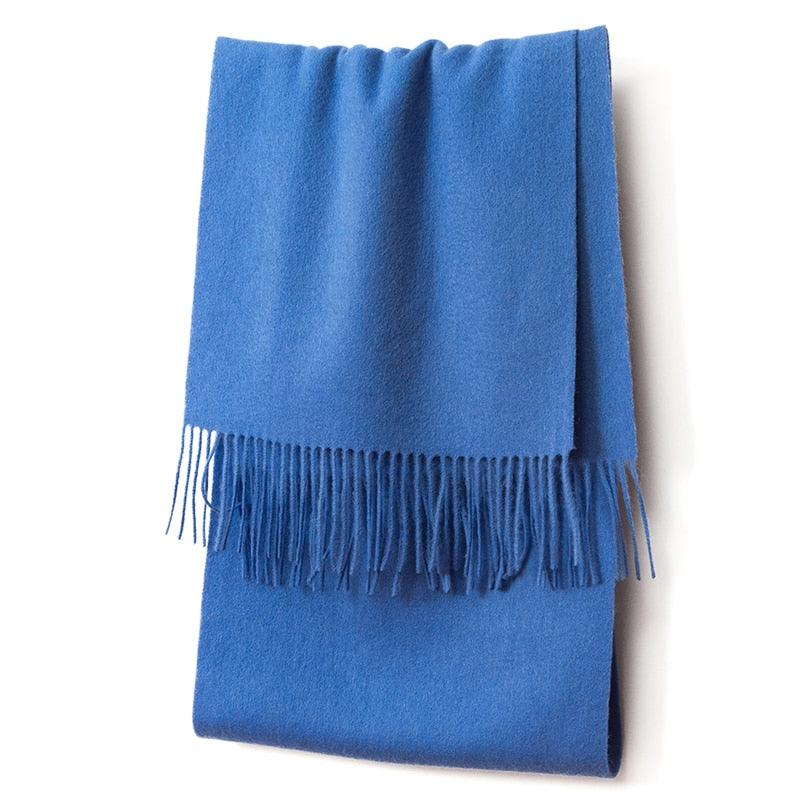 Écharpe longue en laine uni – Image 8