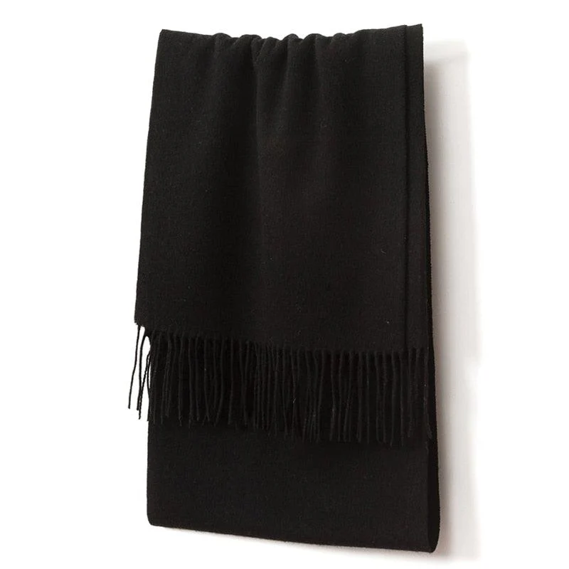 Écharpe longue en laine uni – Image 4