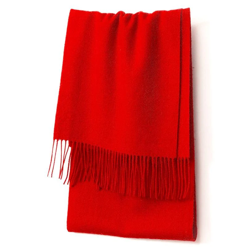 Écharpe longue en laine uni – Image 6