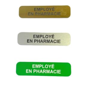 Badge employé en pharmacie plastique PL187