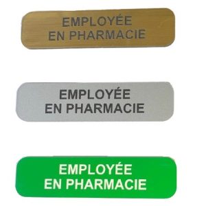Badge employée en pharmacie plastique
