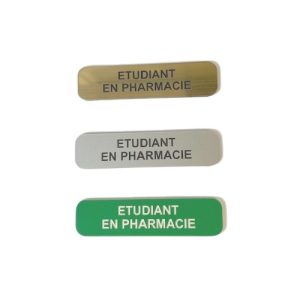 Badge etudiant en pharmacie plastique