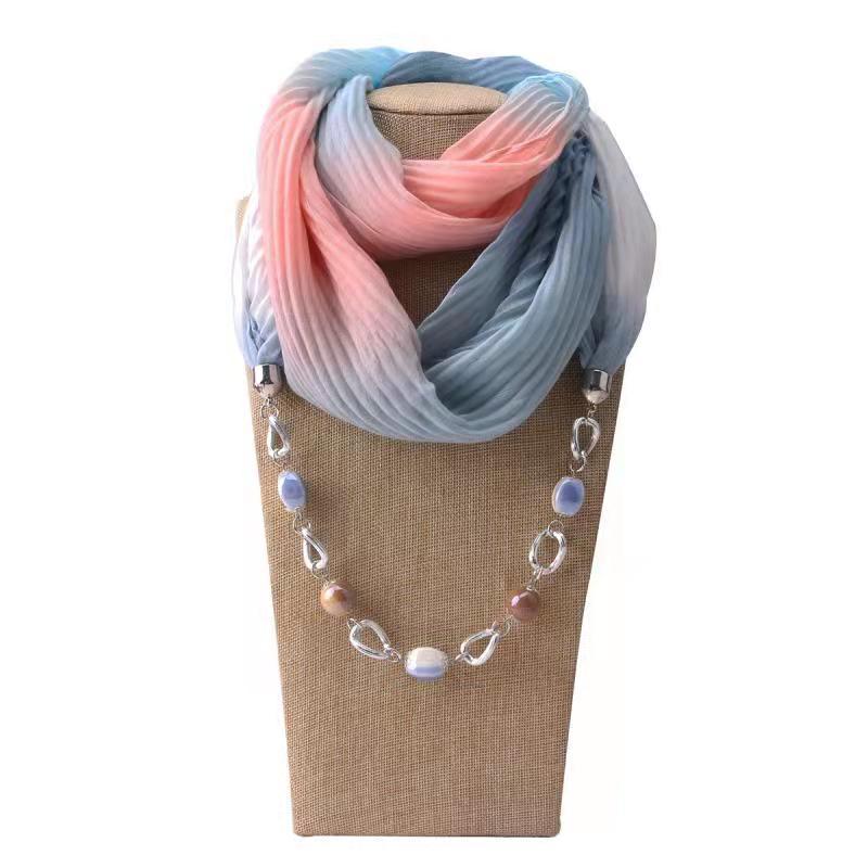 Foulard bijou avec perle couleurs dégradés – Image 8