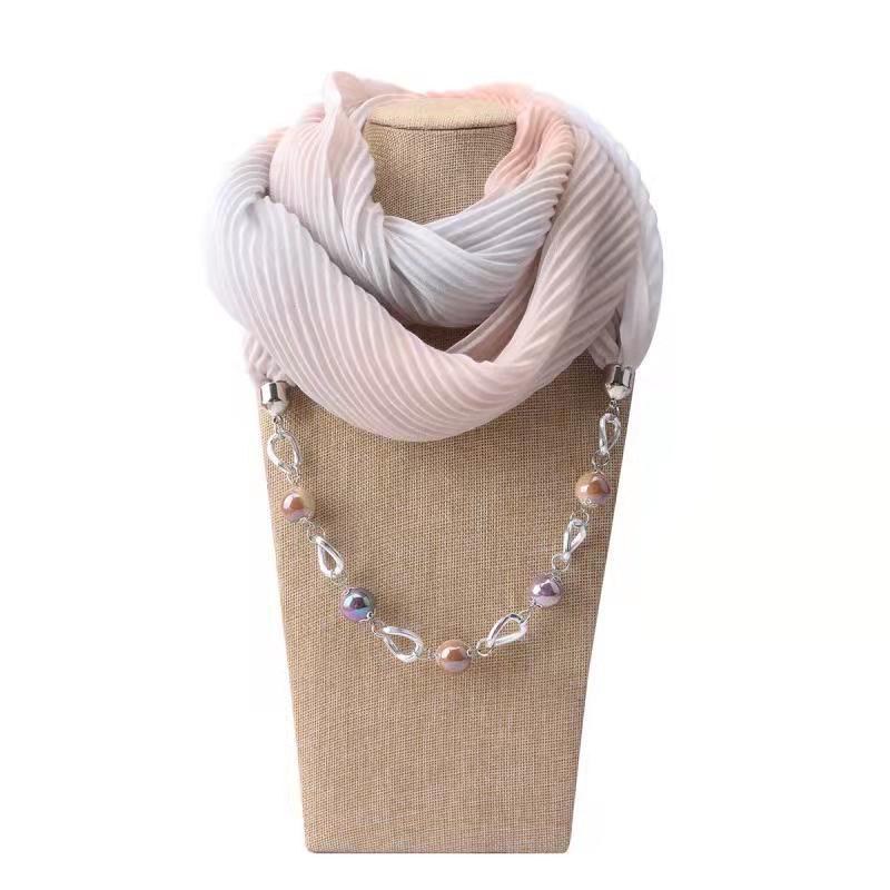 Foulard bijou avec perle couleurs dégradés – Image 3