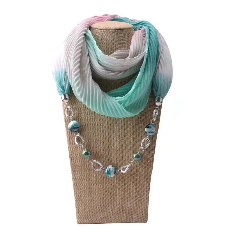 Foulard bijou avec perle couleurs dégradés – Image 7