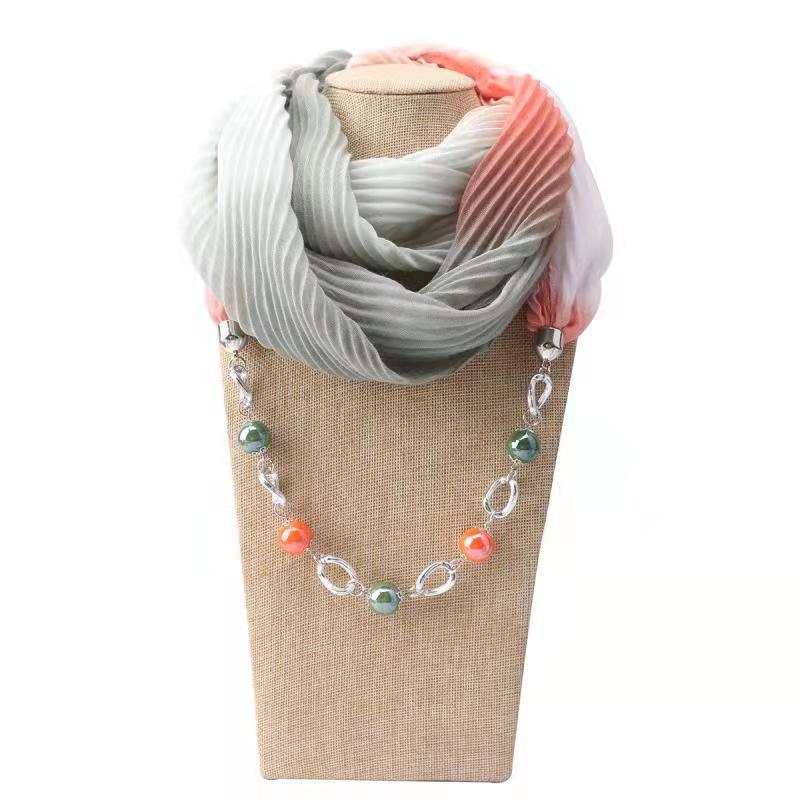 Foulard bijou avec perle couleurs dégradés – Image 5